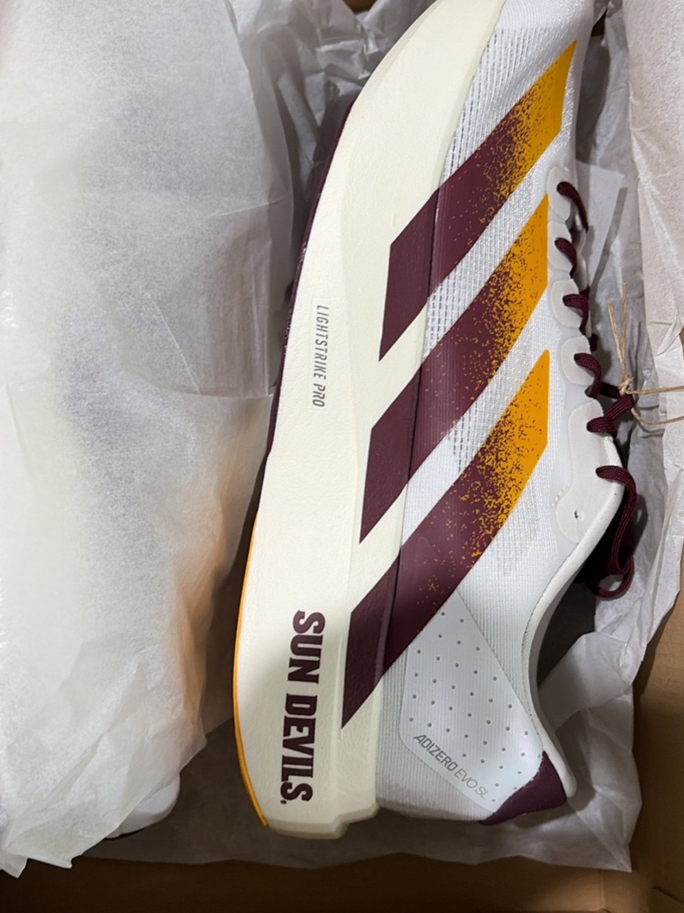 adidas White Maroon & Gold Sun Devils Athletic Running Shoes